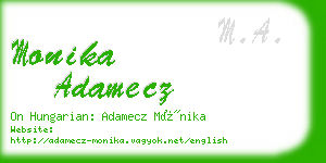 monika adamecz business card